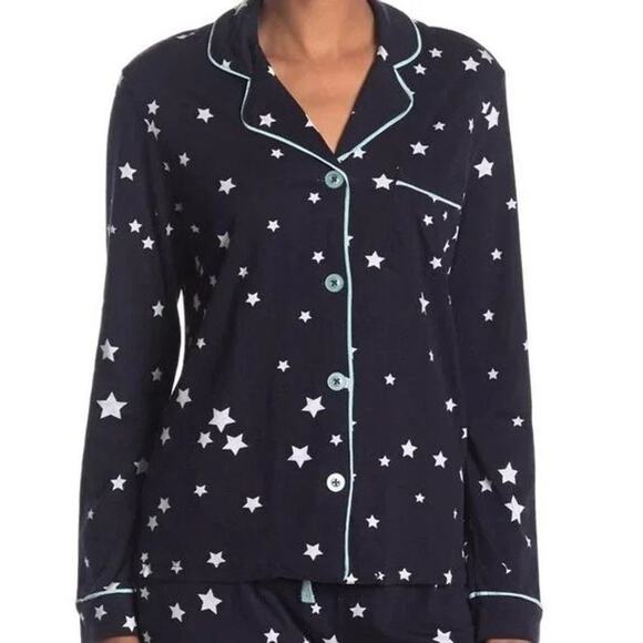 Cozy Zoe by Pj Salvage Women's Stars Printed Pajama Top in Navy Small $30 - Picture 1 of 4